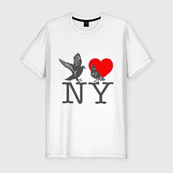 Футболка slim-fit Birds: Love NY, цвет: белый