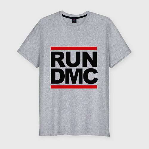 Мужская slim-футболка Run DMC / Меланж – фото 1