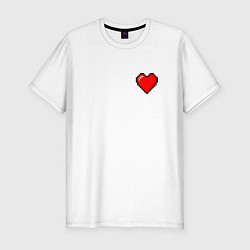 Футболка slim-fit Пиксельное сердце, цвет: белый