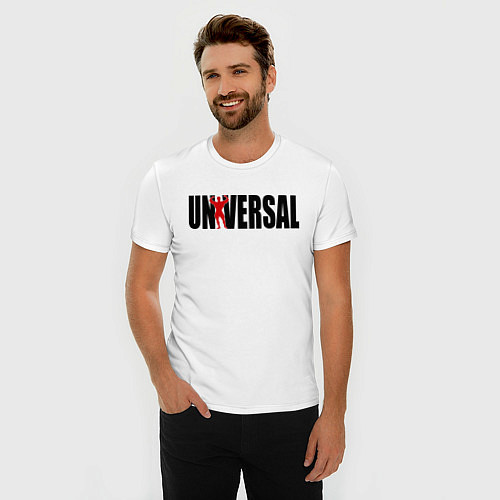 Мужская slim-футболка Universal bodybilding / Белый – фото 3