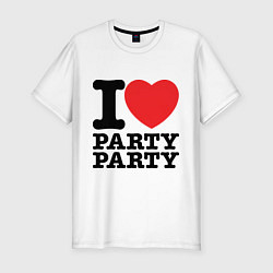 Футболка slim-fit I Love Party, цвет: белый