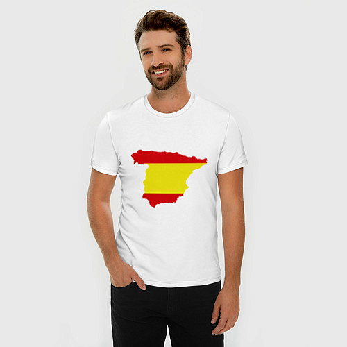 Мужская slim-футболка Испания (Spain) / Белый – фото 3
