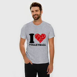 Футболка slim-fit I love volleyball - Я люблю волейбол, цвет: меланж — фото 2
