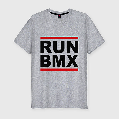 Мужская slim-футболка RUN BMX / Меланж – фото 1