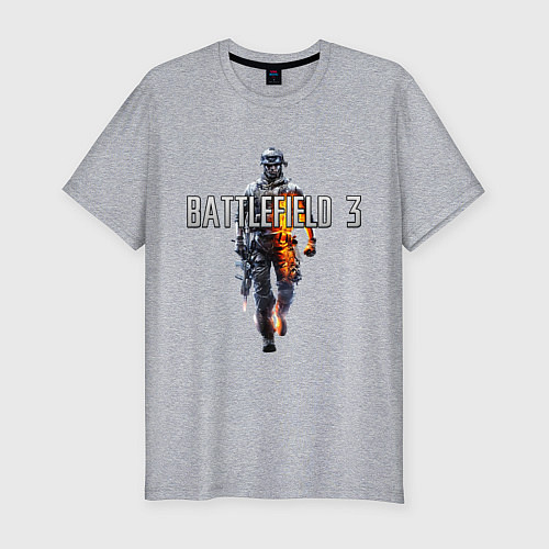 Мужская slim-футболка Battlefield 3 / Меланж – фото 1