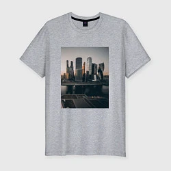 Футболка slim-fit Moscow City, цвет: меланж