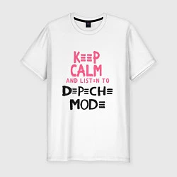 Мужская slim-футболка Keep Calm & Listen Depeche Mode