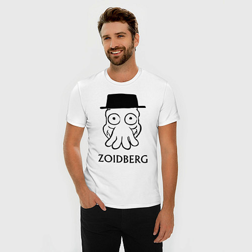 Мужская slim-футболка Zoidberg / Белый – фото 3