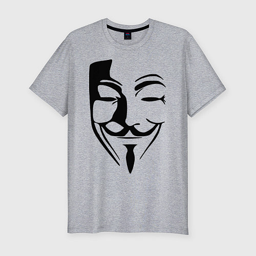 Мужская slim-футболка Vendetta Mask / Меланж – фото 1