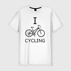 Футболка slim-fit I love cycling, цвет: белый