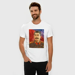 Футболка slim-fit Сталин: полигоны, цвет: белый — фото 2