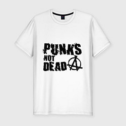 Футболка slim-fit Punks not dead, цвет: белый