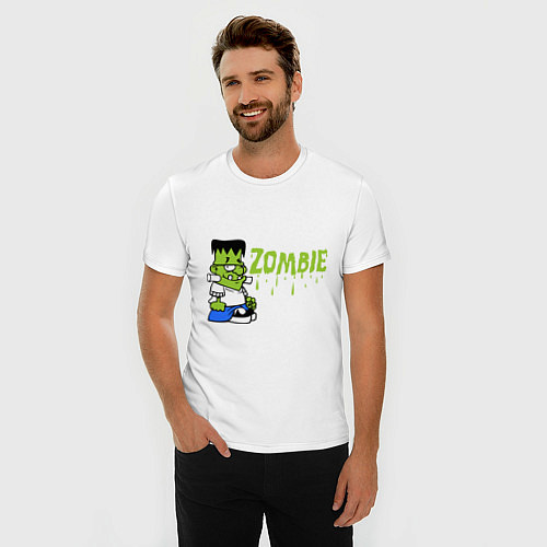 Мужская slim-футболка Zombie / Белый – фото 3