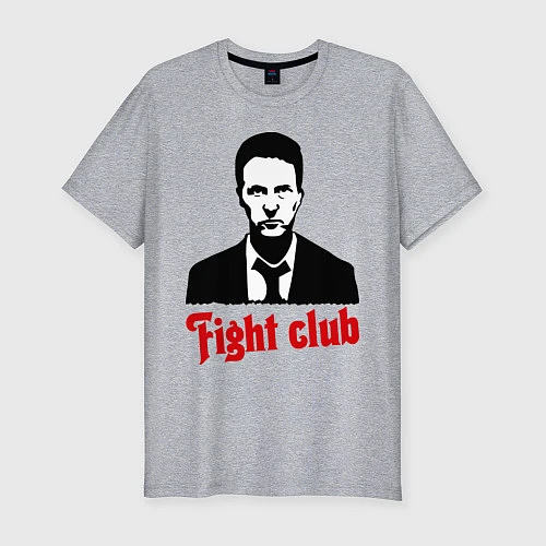 Мужская slim-футболка Fight Club: Edward Norton / Меланж – фото 1