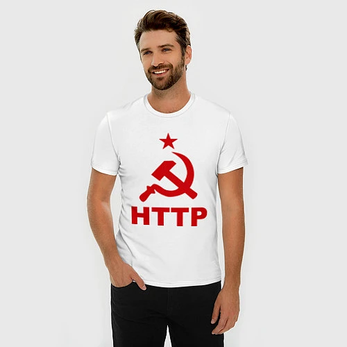 Мужская slim-футболка HTTP СССР / Белый – фото 3