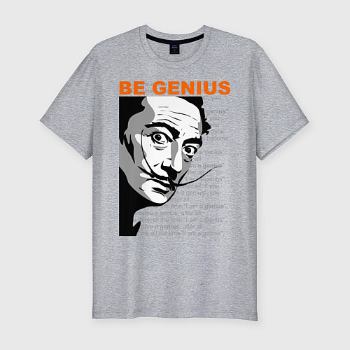 Мужская slim-футболка Dali: Be Genius / Меланж – фото 1