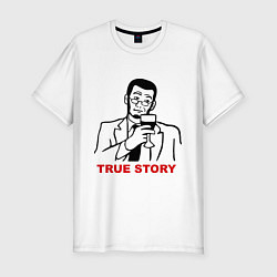 Футболка slim-fit True story(правдивая история), цвет: белый