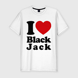 Футболка slim-fit I love black jack, цвет: белый
