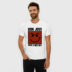 Футболка slim-fit Bon Jovi: Have a nice day, цвет: белый — фото 2
