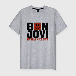 Футболка slim-fit Bon Jovi: Nice day, цвет: меланж