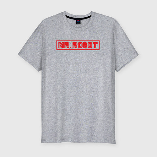 Мужская slim-футболка MR ROBOT / Меланж – фото 1