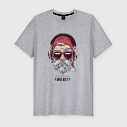 Футболка slim-fit Who was a bad boy?, цвет: меланж