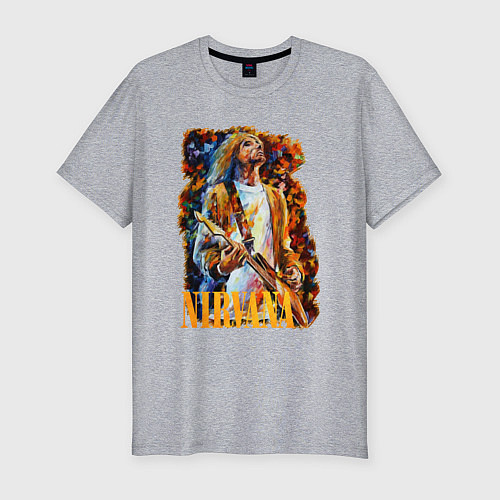 Мужская slim-футболка Cobain Art / Меланж – фото 1