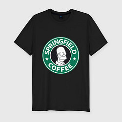 Футболка slim-fit Springfield Coffee, цвет: черный