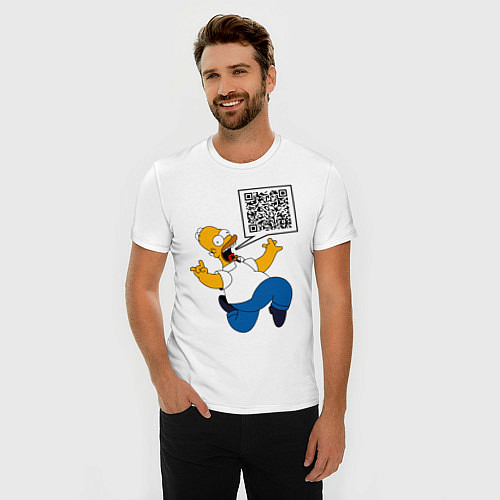 Мужская slim-футболка Если ты счастлив / Белый – фото 3