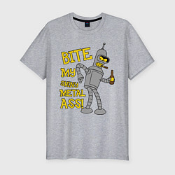 Футболка slim-fit Bite my shunny metal ass, цвет: меланж