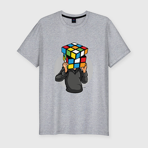 Мужская slim-футболка Головоломка Рубика / Меланж – фото 1