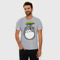 Футболка slim-fit Totoro с зонтом, цвет: меланж — фото 2