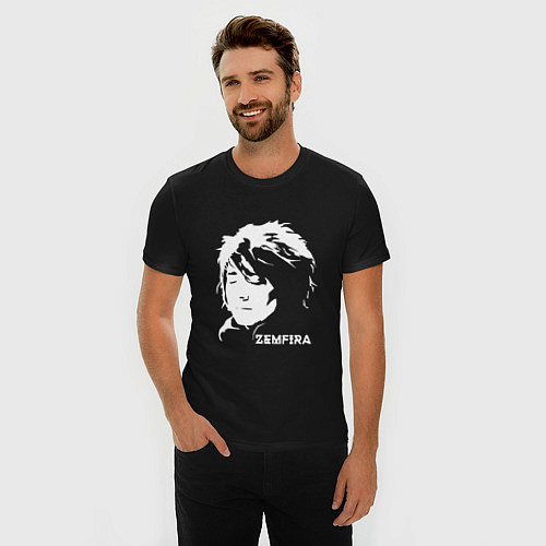 Мужская slim-футболка Zemfira / Черный – фото 3