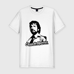 Футболка slim-fit Chuck Norris: He Waits, цвет: белый