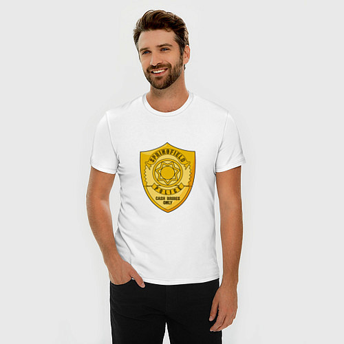 Мужская slim-футболка Полиция Спрингфилда / Белый – фото 3