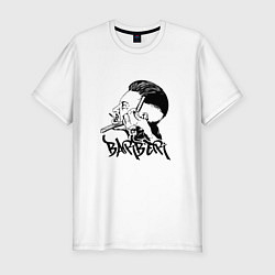 Футболка slim-fit Black Barber, цвет: белый