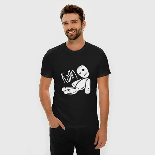 Мужская slim-футболка Korn Toy / Черный – фото 3