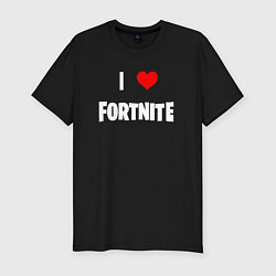 Футболка slim-fit I love Fortnite, цвет: черный