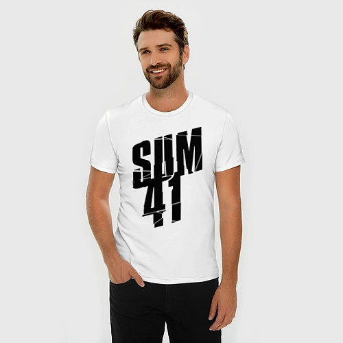 Мужская slim-футболка Sum Forty One / Белый – фото 3