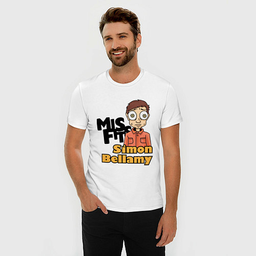 Мужская slim-футболка Misfits: Simon Bellamy / Белый – фото 3
