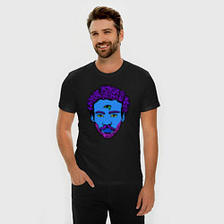 Футболка slim-fit Childish Gambino синяя голова, цвет: черный — фото 2