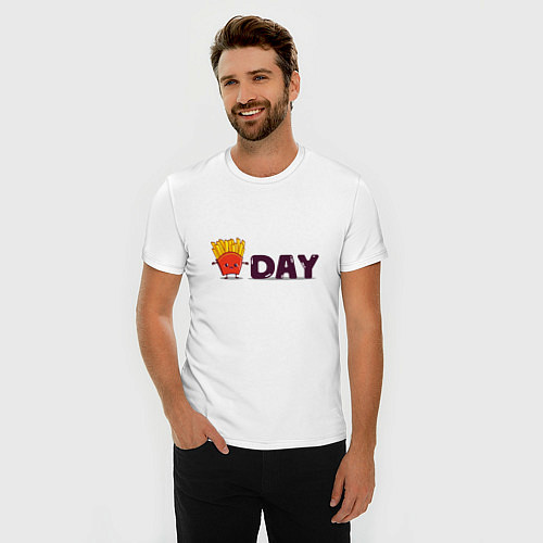 Мужская slim-футболка FriDay / Белый – фото 3