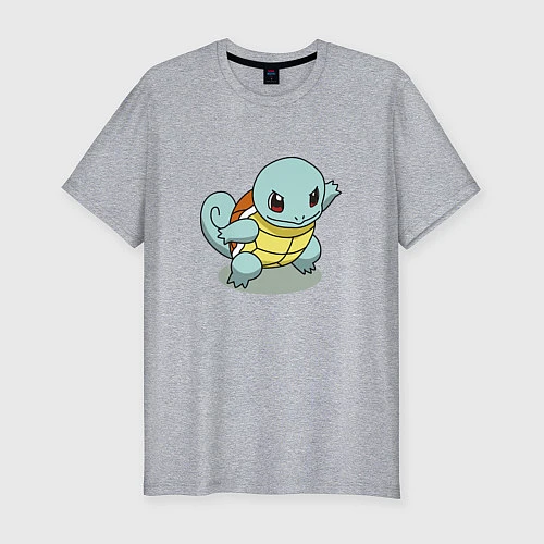 Мужская slim-футболка Pokemon Squirtle / Меланж – фото 1