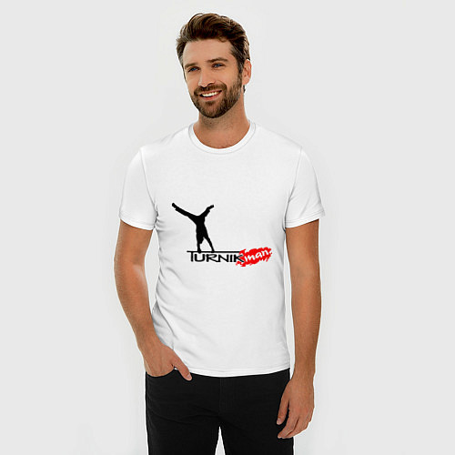 Мужская slim-футболка Turnikman / Белый – фото 3
