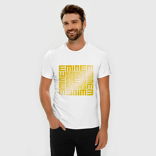 Мужская slim-футболка Emineminem gold / Белый – фото 3