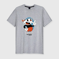 Футболка slim-fit Cuphead Mugman, цвет: меланж