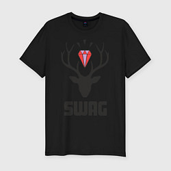 Футболка slim-fit SWAG Deer, цвет: черный