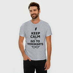 Футболка slim-fit Keep Calm & Go To Hogwarts, цвет: меланж — фото 2