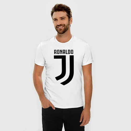 Мужская slim-футболка Ronaldo CR7 / Белый – фото 3
