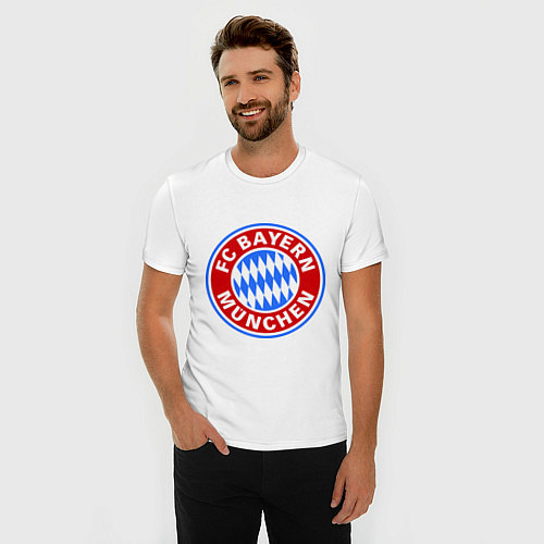 Мужская slim-футболка Bayern Munchen FC / Белый – фото 3